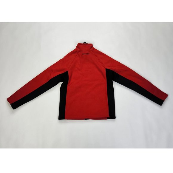Spyder Heavy Fleece Jacket Mens Small Red and Black Warm - Picture 2 of 5